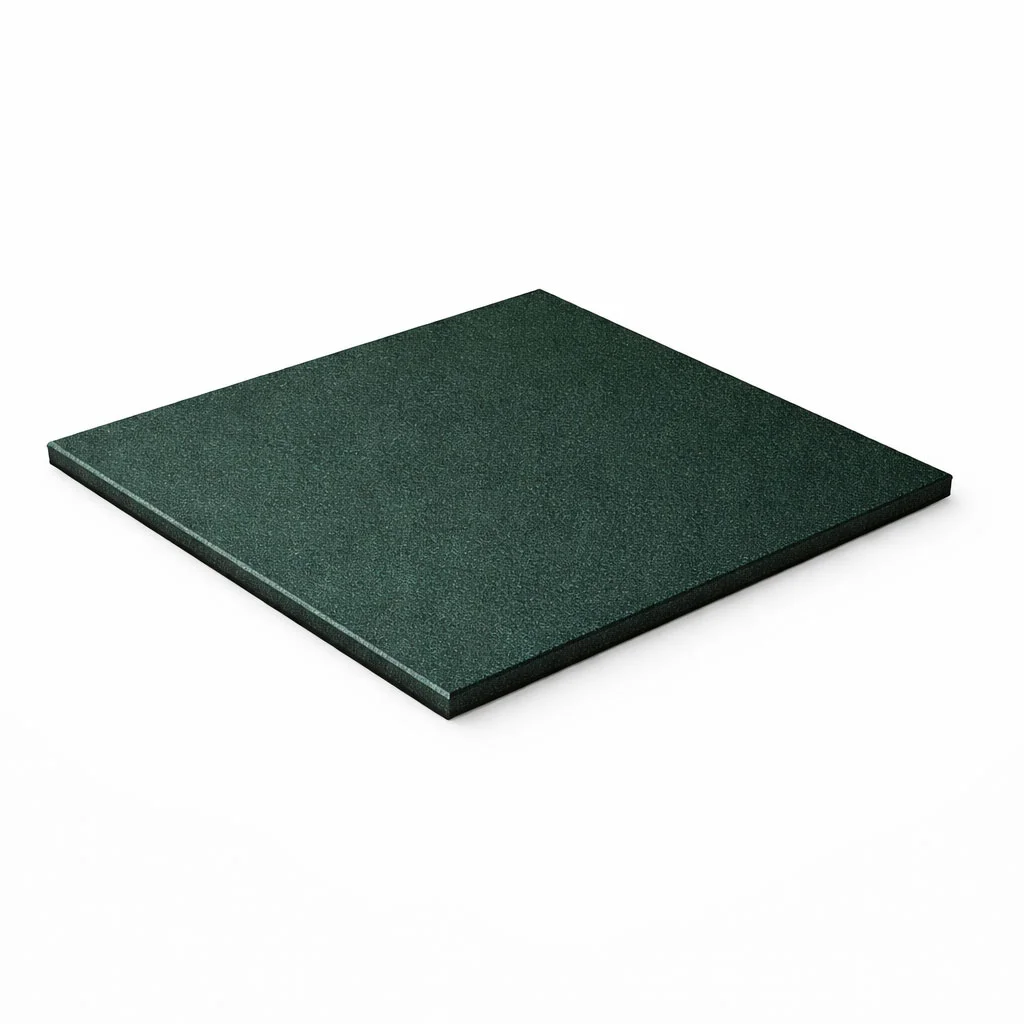Piso de borracha verde 15mm de espessura e 1 × 1m