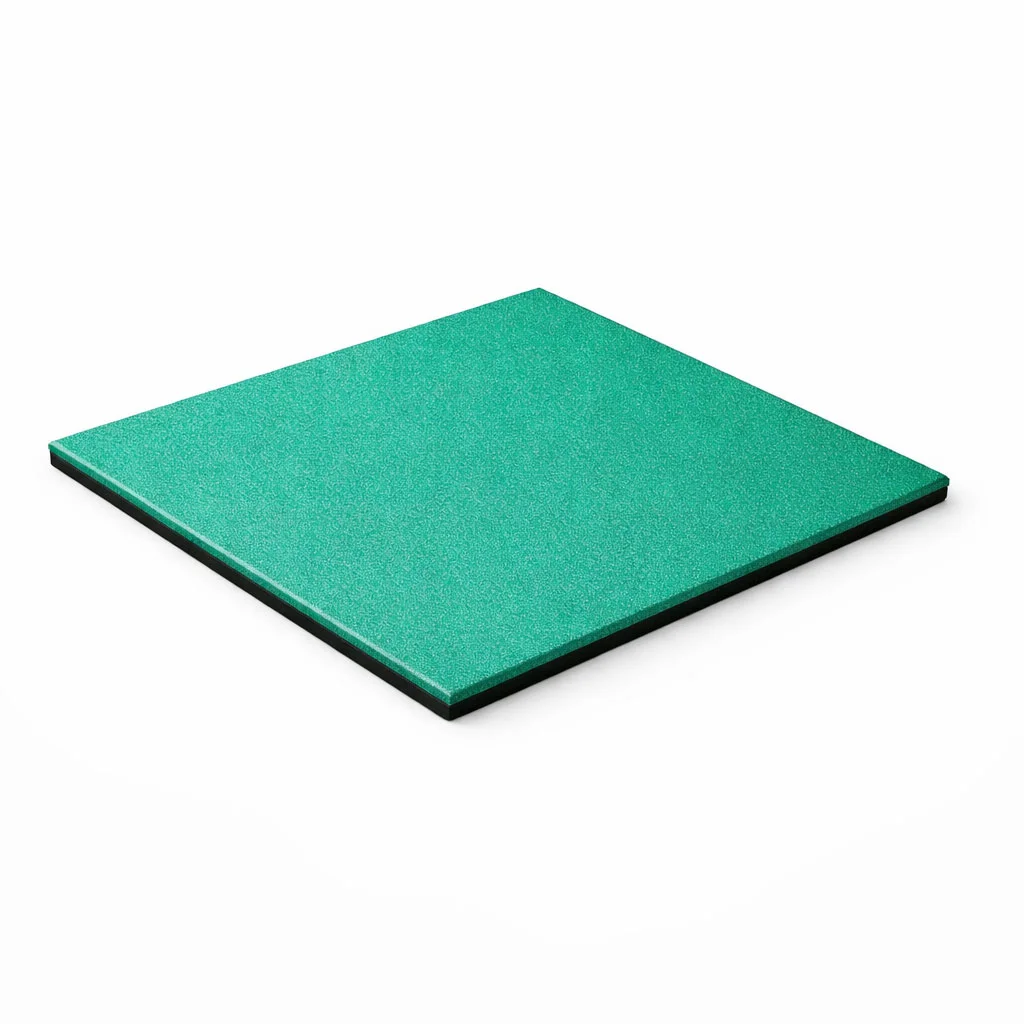 Piso de borracha verde claro 15mm de espessura e 1 × 1 m