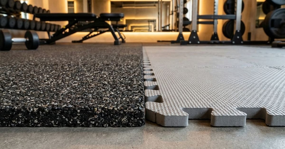 Piso de borracha ou EVA para academia: qual escolher