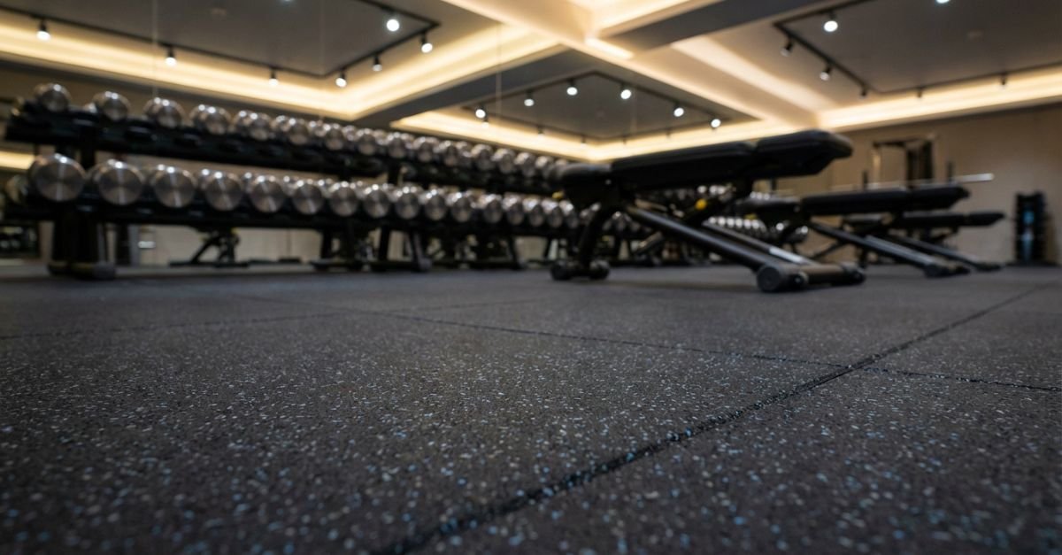 Piso de borracha para academia