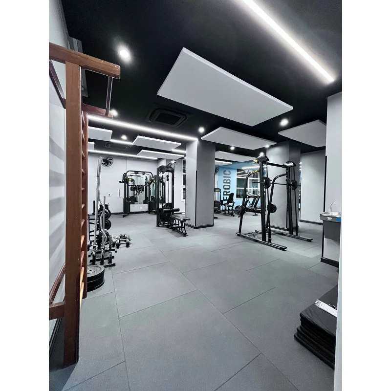 Piso de borracha quadrado 1 × 1 m x 15mm cinza - Imagem 5