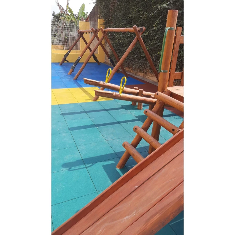 Piso de borracha quadrado 1 × 1 m x 15mm verde claro - Imagem 6