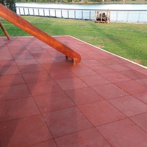 Piso de borracha quadrado 1 × 1 m x 15mm terra cota - Imagem 5