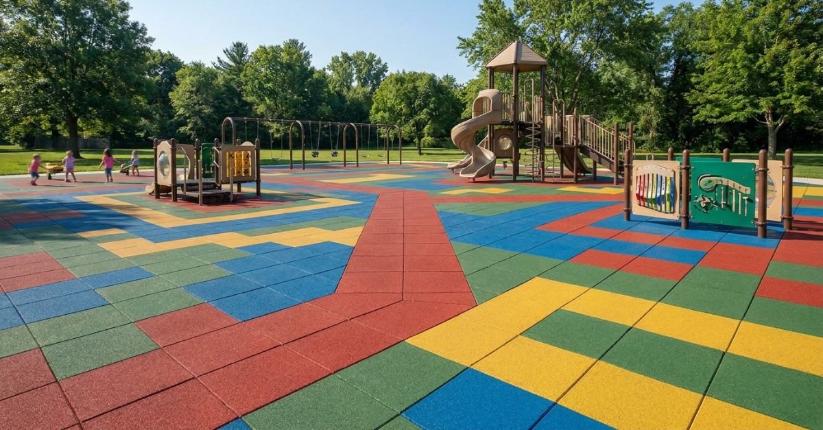 Piso de borracha para playground da Moregreen