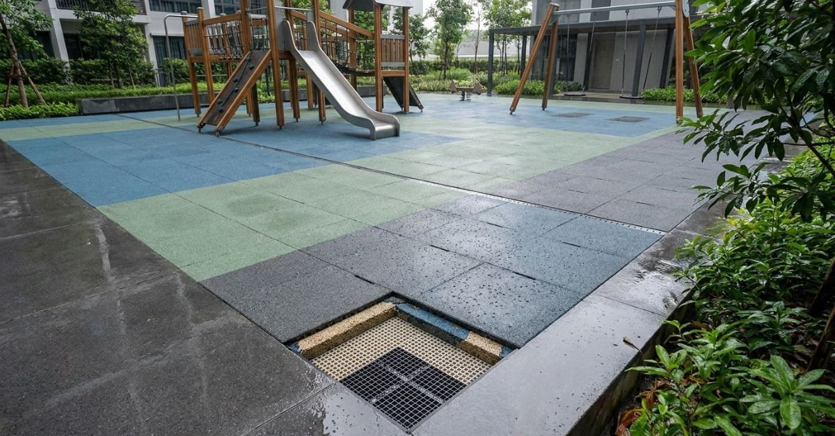 Piso drenante para playground - vantagens e segurança infantil - Moregreen