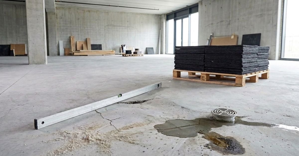 Erros na preparação do contrapiso para piso de borracha